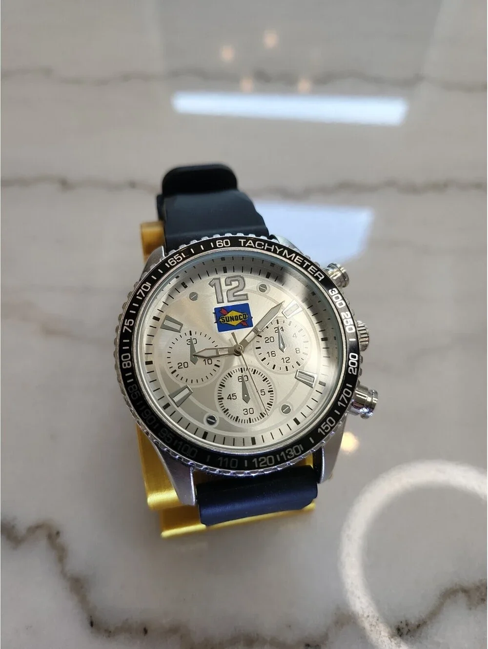 Men's Quartz Watch Working New Battery Automobilia 48mm Sunoco Gasoline Working